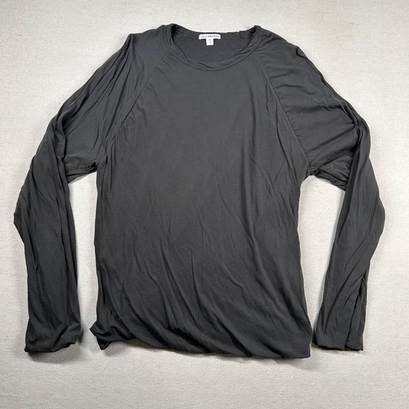James Perse Shirt Womens 3 Long Sleeve Crew Neck Gray - Picture 1 of 5